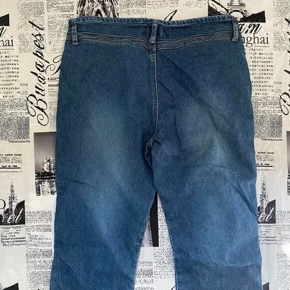 Younique Jeans Women's dark wash low rise textured stitch y2k vintage jeans - Picture 2 of 4